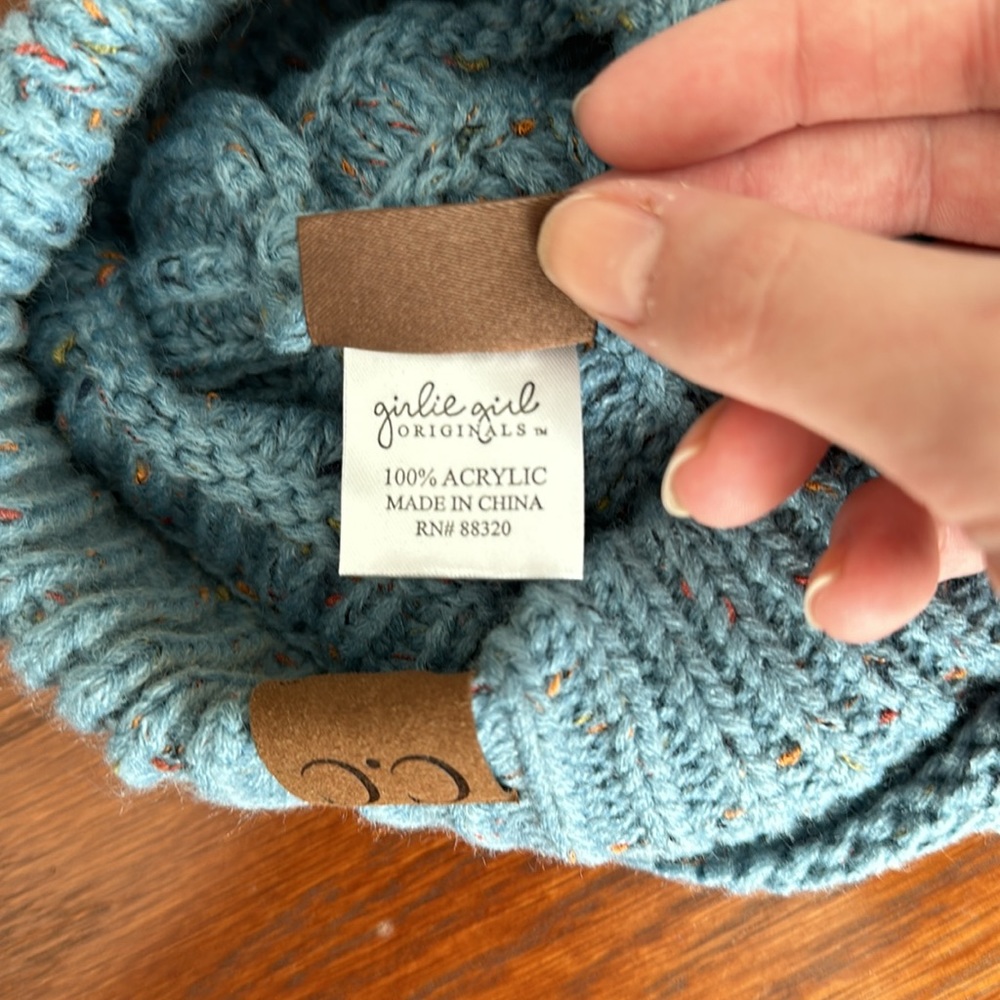 C.C Blue Knit Beanie Hat - Picture 4 of 4